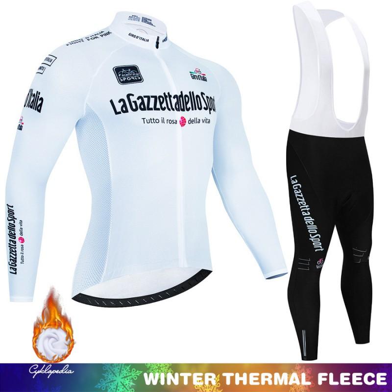 Winter Cycling Jersey Bib Tights Set Mountain Bike Riding Warm Fleece Long Sleeve Unisex