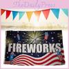 Fireworks Pattern Letter Flag Banner Fade Resistant Outdoor Decoration Gift