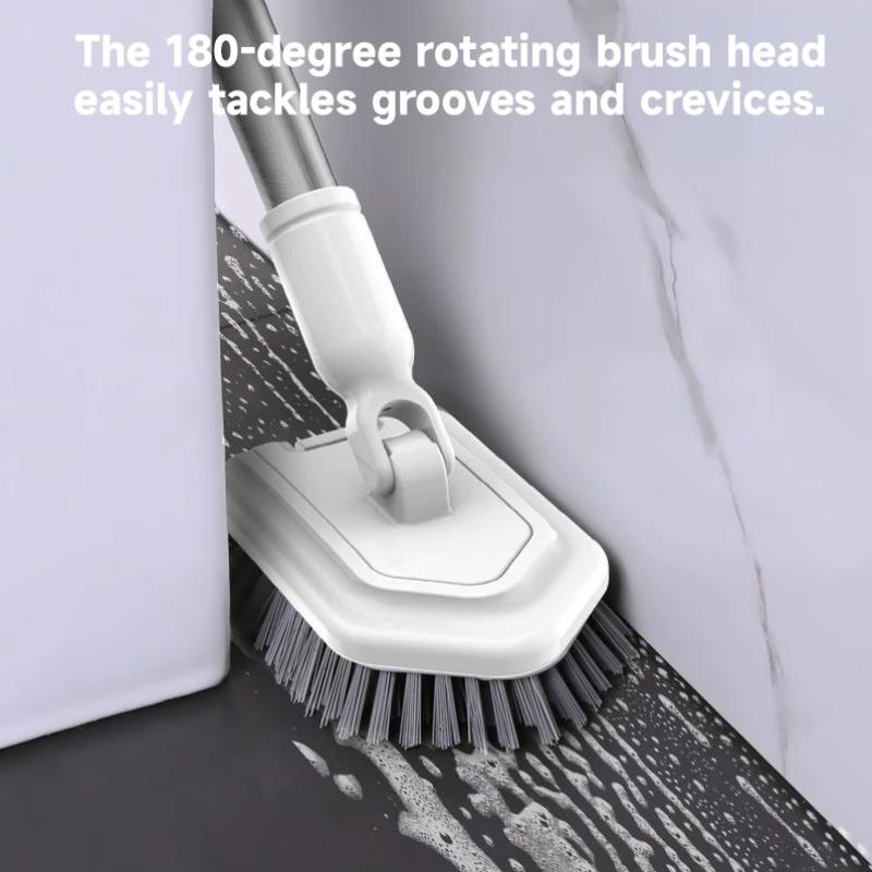 Телескопическая Длинная Ручка Щетка для Чистки Ванной Плитки Туалета Треугольная Щетка Многофункциональная Двойная Щетка Головка Щетка для Пола