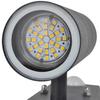 LED Wall Light Stainless Steel Cylinder Shape Black with Sensor