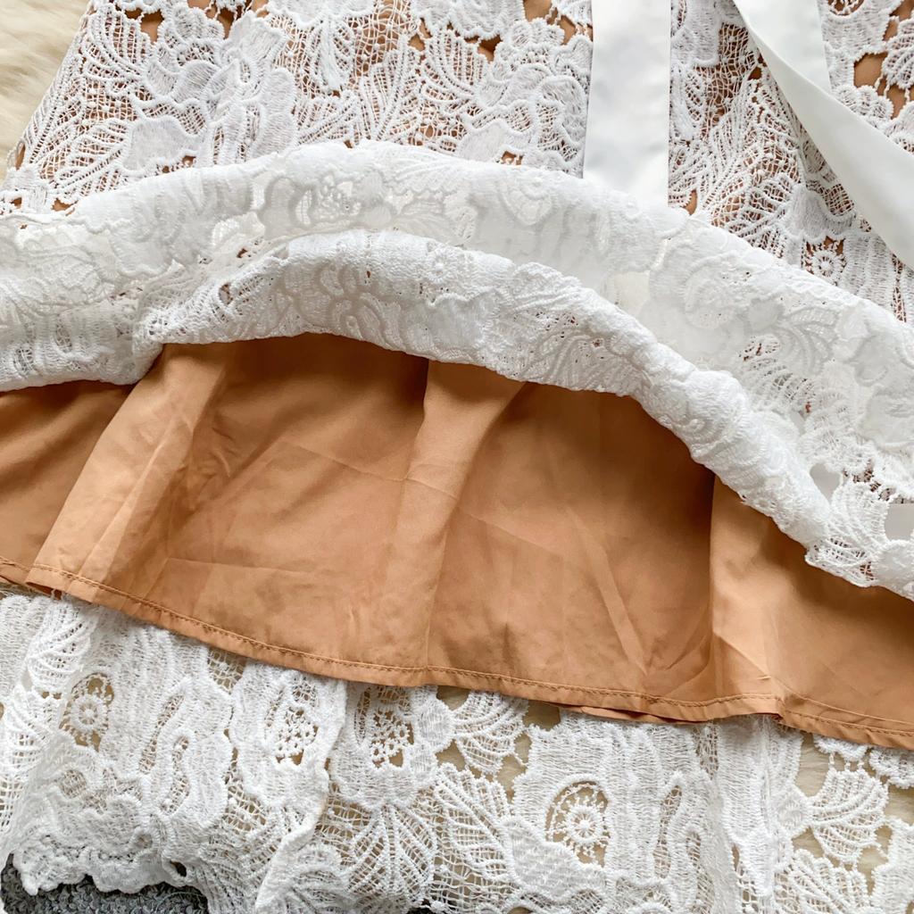 Летние женские элегантные платья на тонких бретельках из водорастворимого кружева с вышивкой крючком и цветами для праздников