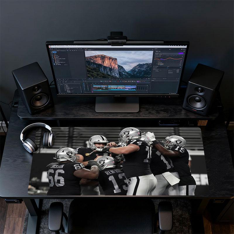 Raiders Players Mouse Pad, Large Gaming Desk Mat, Non-slip XXL Mousepad for Laptop & Tablet, Mini PC Playmat with Stitched Edges