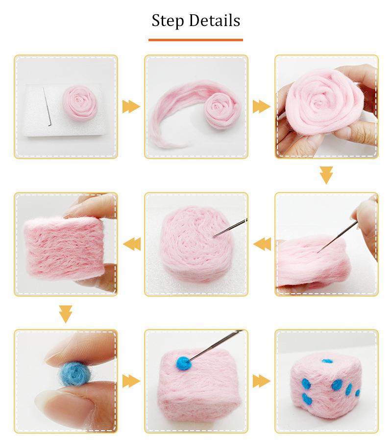 Набор для валяния из 40 цветных игл Базовые инструменты для валяния из шерсти Набор игл для валяния из войлока своими руками Материалы для валяния из шерсти Аксессуары