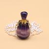 Spring Sweater Chain Perfume Bottle Necklace Natural Stone Fluorite Vase Pendant For Women Christmas Halloween Gift Chain 80cm