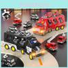 Fire Truck Toy Model Set With Lights And Sound For Kids Learning Entertainment
