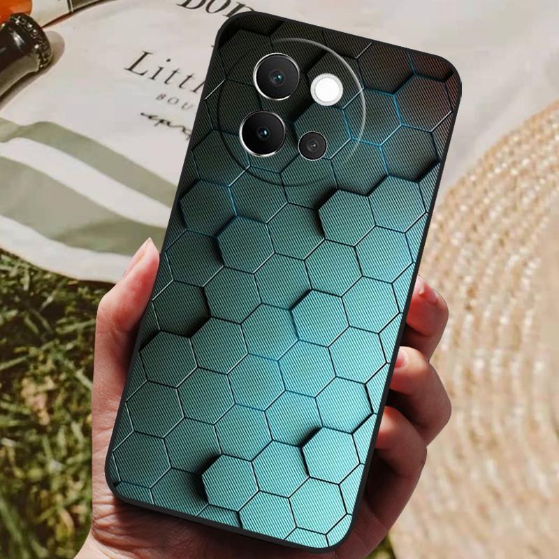 Чехол для VIVO V40 Lite 5G Мягкая силиконовая накладка Черный бампер ТПУ Для чехлов на телефон Vivo V40 Lite 5G V40Lite Ударопрочные задние крышки