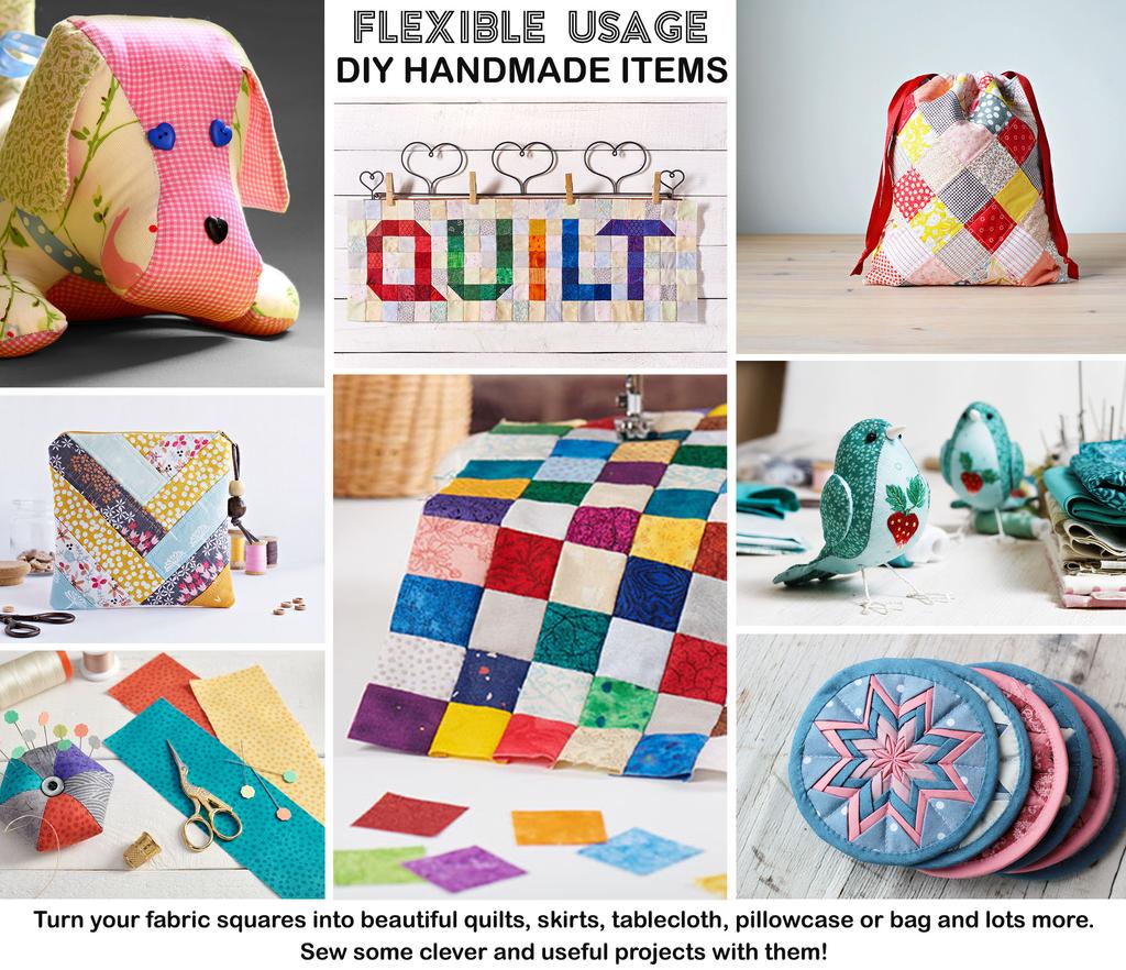 Soimoi Блок-принт предварительно вырезанные 5-дюймовые квадраты из хлопчатобумажной ткани для квилтинга Набор украшений для шитья в стиле пэчворк своими руками - розовый и