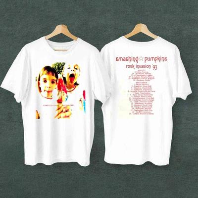 Футболки Рок Панк Группы The Smashing Pumpkins Модная Y2k Винтажная Уличная Повседневная Свободная С Принтом Топы Подарок Для Фанатов Унисекс