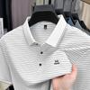 Counter Quality, High-End Embroidered Polo Shirt, Half-Sleeved T-Shirt, Lapel Collar Striped Casual Short-Sleeved Men'S Top
