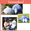 Милая плюшевая подушка-акула с кошачьей мордочкой, мягкая игрушка, сине-серая, 30/60 см, супермягкий короткий плюш