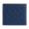 11 Кошелек мужской из гладкой телячьей кожи с тиснением Signature Brand Темно-синий dark blue
