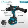Yofidra 900 Нм 13 мм Бесщеточный Электрический Ударный Гайковерт 20+3 Крутящий Момент Беспроводная Отвертка-Шуруповерт Электроинструмент для Аккумулятора Makita 18V Штырь
