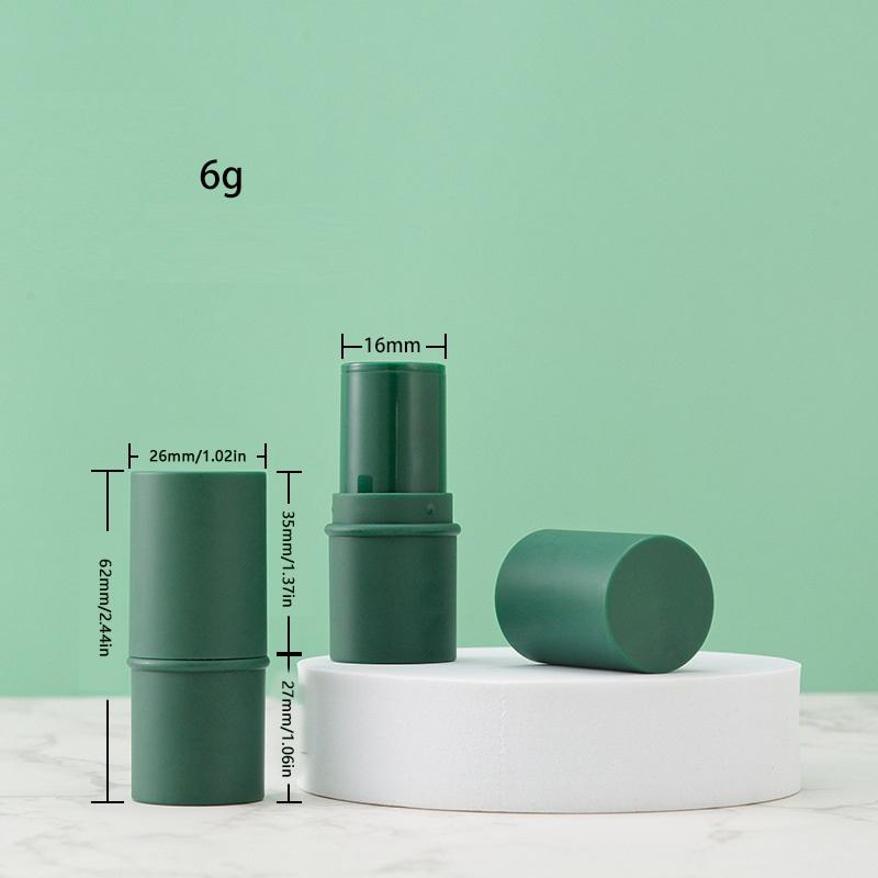 6г Многоцветные цилиндрические твердые дезодоранты в тубах Зеленый контейнер для бальзама для губ Пустой флакон для помады Стик для очищающей маски