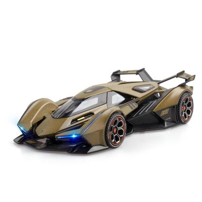 1:22 масштаба Lambo Vision Gran Turismo V12 GT, имитация Sprot, модель автомобиля из сплава, модифицированная литая под давлением игрушка, свет и звук, детский подарок