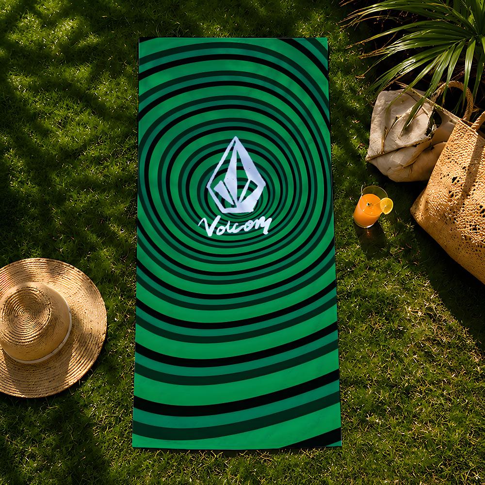 Бренд V-Volcom Полотенце пляжное, быстросохнущее впитывающее банное полотенце для плавания, спортзала, кемпинга, отдыха на природе