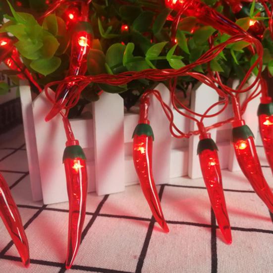 Светильник с перцем чили, светодиодный светильник, праздничный, на батарейках, различные режимы освещения, высокая яркость, новогоднее украшение, световая гирлянда