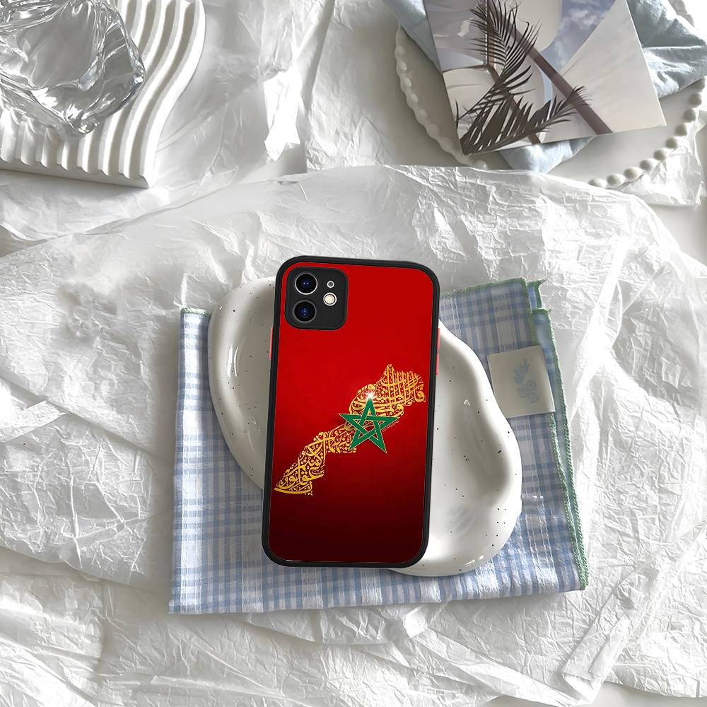 Карта и флаг Марокко Матовые силиконовые чехлы для телефона Для IPhone 16 13 15 12 11 Pro Max Plus Для IPhone 14 15 Pro