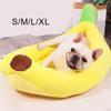 Кровать для собак в форме банана, плюшевая, машинная стирка, дышащая, для щенков животных, для маленьких