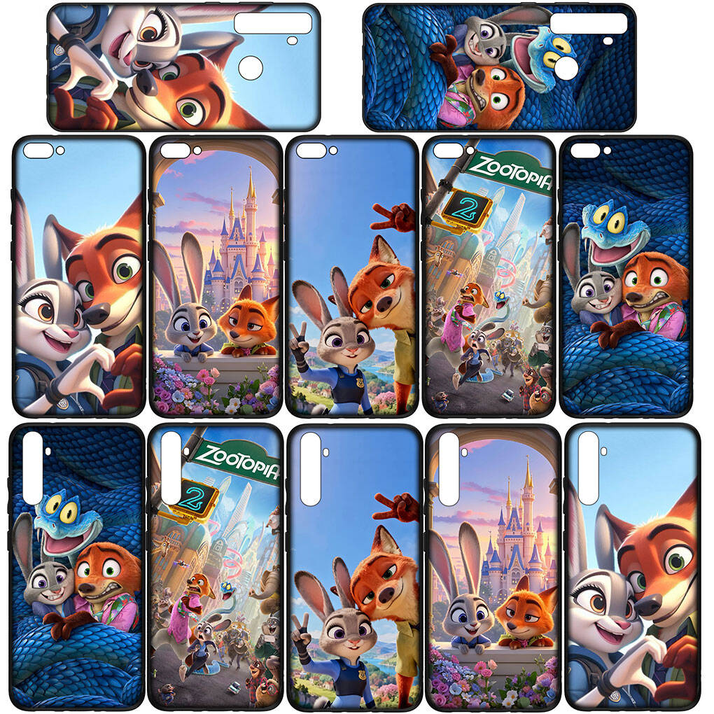 Чехол для телефона для iPhone 17 16 15 Plus X Huawei P30 P20 Lite Redmi Note 14 12 11 13 Pro Max OPPO A60 A80 A40 A18 A38 A54 Зверополис 2 Джуди Ник Гэри Cover