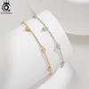 ORSA JEWELS Cubic Zirconia Pendants Ankelt 925 Silver Round CZ Anklet Bracelet on Leg Summer Fashion Accessories SA70