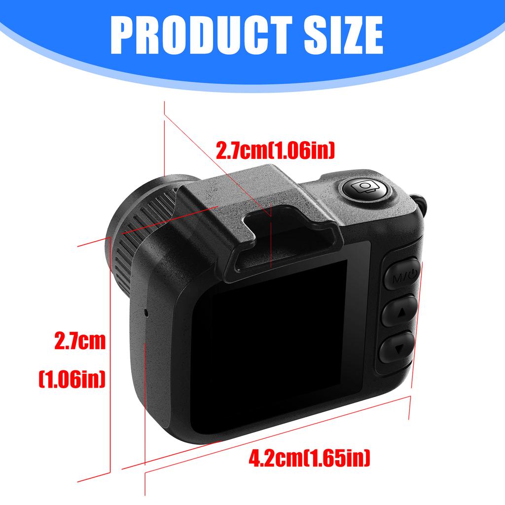 Pocket Sized Digital Camera 1080P 1.3Inch Screen 6 Build In Filters Bag Hanging Decoration for Adventure