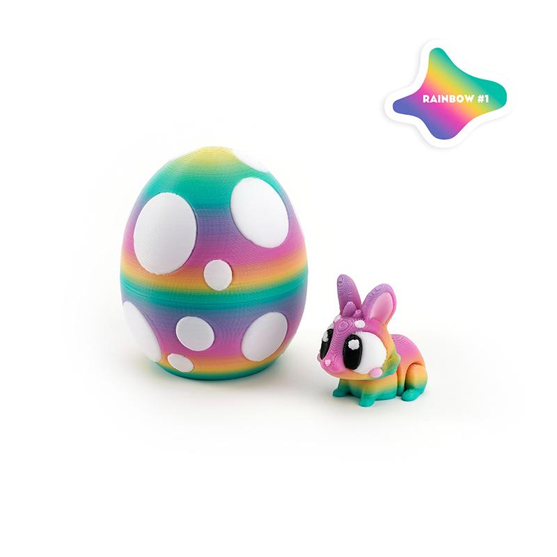 Милые 3D-печатные кроличьи яйца, модели животных, игрушки, разноцветный пасхальный кролик, домашний настольный декор, украшение, подарки на Светлую Пасху для детей