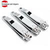 High-Gloss Stainless Steel Nail Clippers Set – Sharp Oblique & Flat Blades, Small & Large Sizes