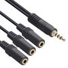 3.5MM Audio Splitter Cable Plated Connector Male To Female 1 Input 3 Output Stereo Jack