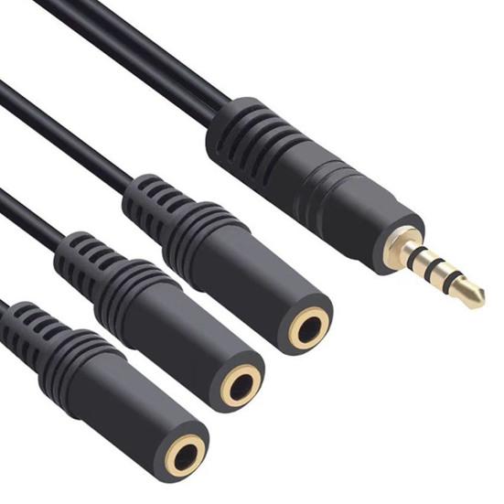 3.5MM Audio Splitter Cable Plated Connector Male To Female 1 Input 3 Output Stereo Jack