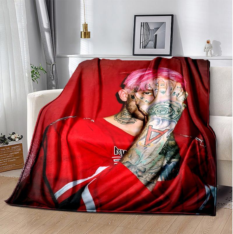 Neon Style Lil Peep Flannel Blanket Soft Warm All-Season Throw, Design for Camping, Car Travel, Hiking Sofa, Bed, Office Perfect Gift for Parties