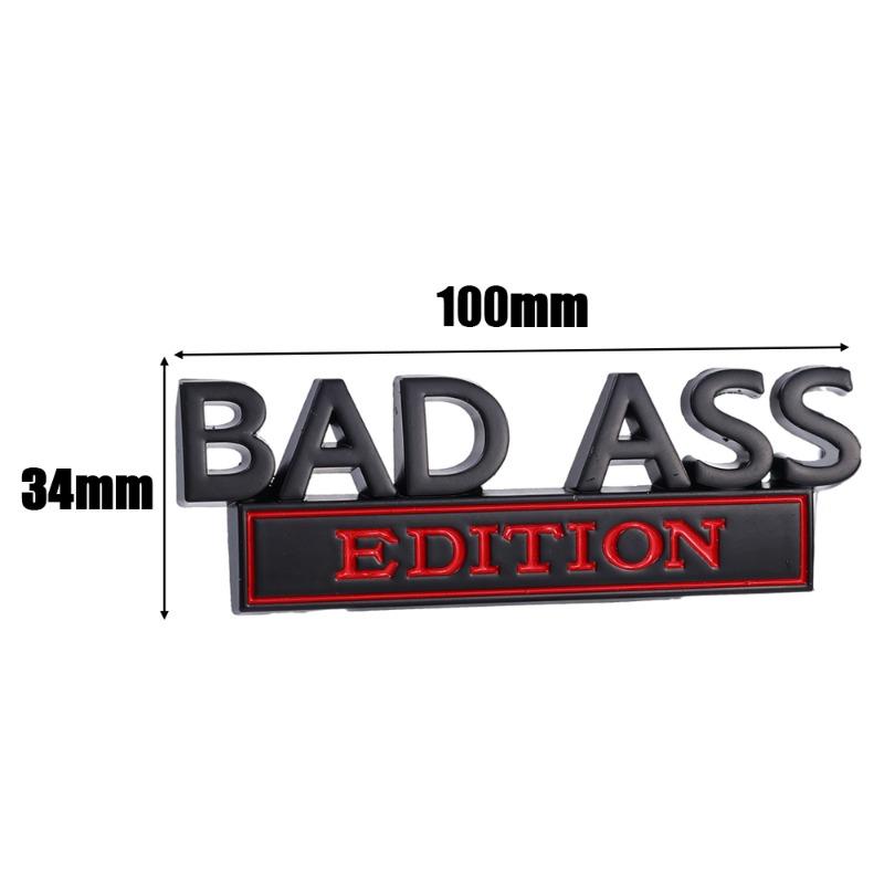 BAD ASS Metal Car Stickers Car Bumper Leaf Plate Logo Zinc Alloy EDITION Body Decal Automotive Exterior Modification Accessories