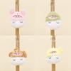 Soft Short Plush Bunny Keychain Pink Green Brown Yellow 10cm For Kids