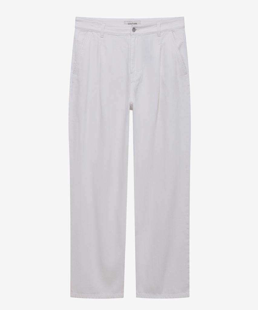 MINDBRIDGE [Couture] 9Oz Wide One-Pleat White Denim Pants