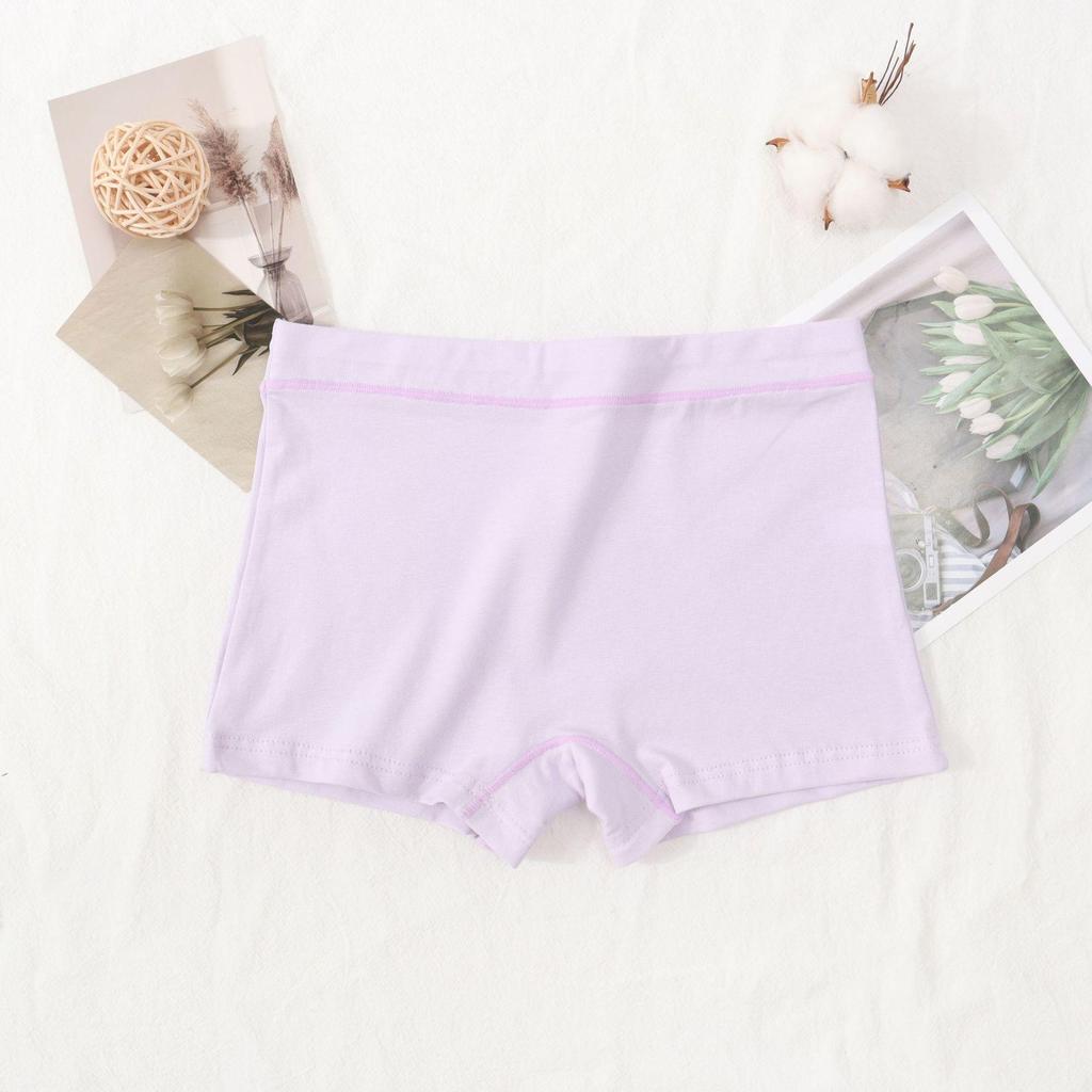Candy Color Mid-Waist Cotton Boxer Briefs - Women's Solid Underwear