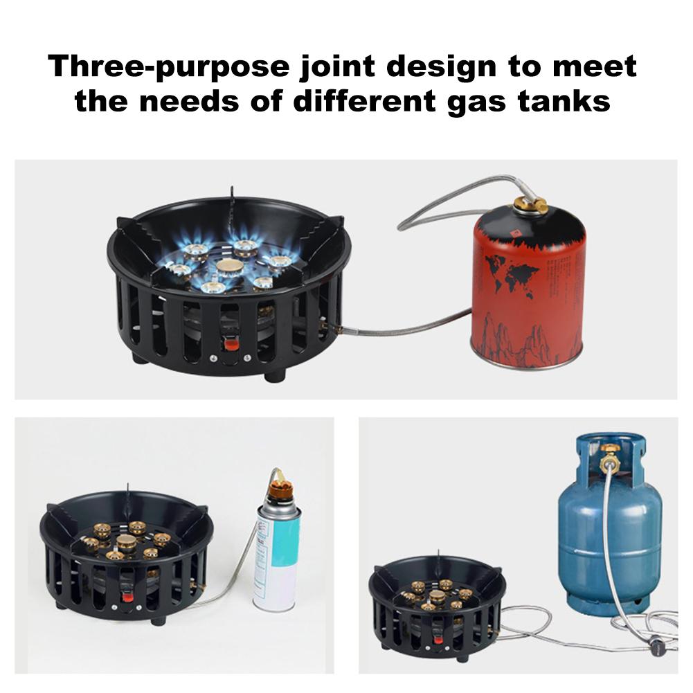 21000W Electronic Ignition Gas Stove with Adapter Portable Outdoor Furnace High Power Furnace for Outdoor Camping Tourist