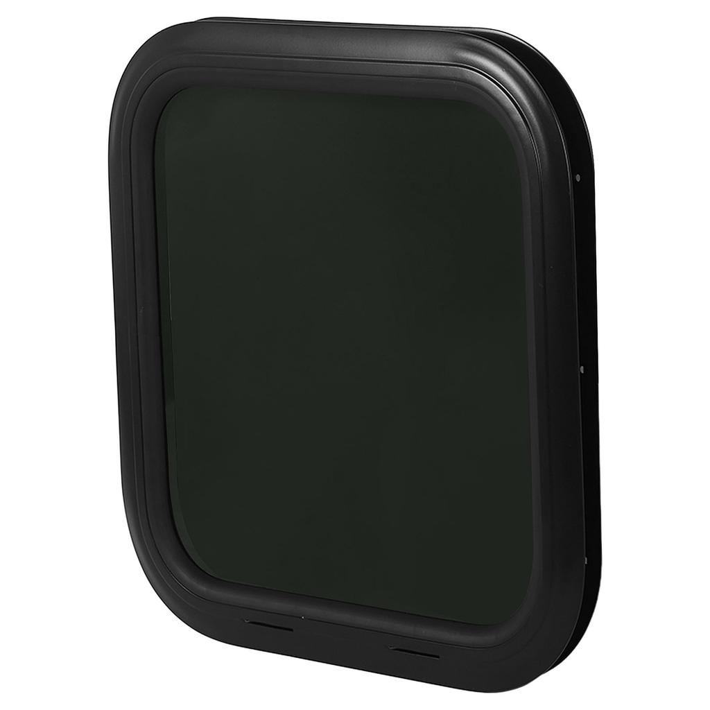 450x450mm RV Fixed Window Rounded Transparent Black Glass Entrance Door Window with Frame for Camper Caravan for