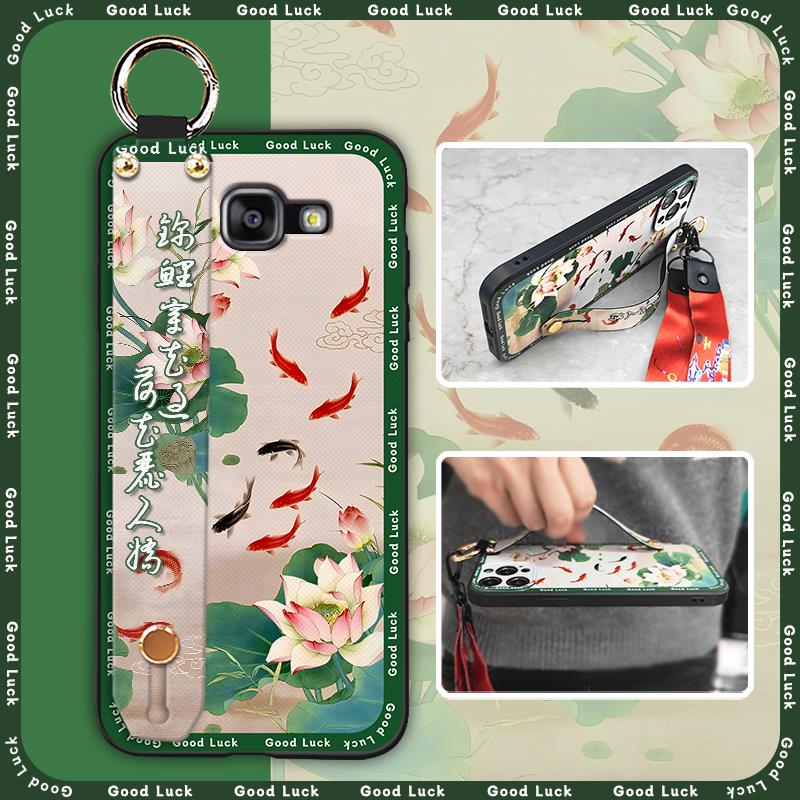 Wristband Silicone Phone Case For Samsung Galaxy A510/A5 2016/SM-A510F Anti-knock Protective Lanyard Shockproof Ring