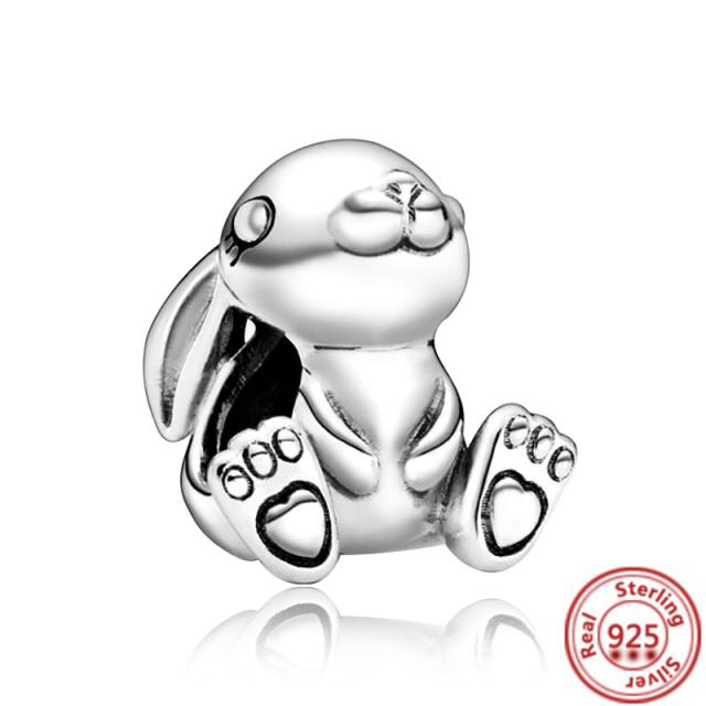 925 Silver Animal Character Love Series Clip Beads Pendant Fit Original  Charm Accessories Bracelet for Women DIY Jewelry