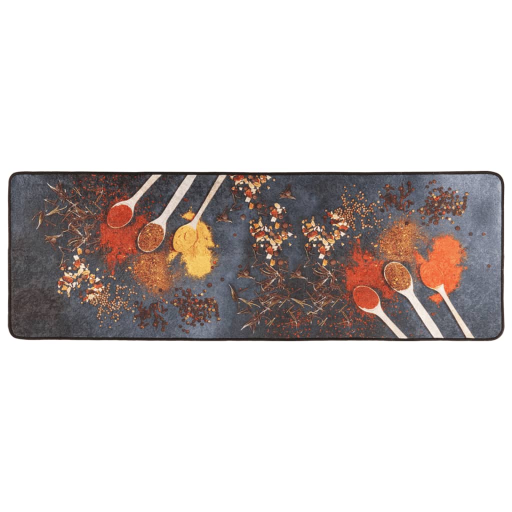 Multi Color Kitchen Rug 60 x 180 cm Washable