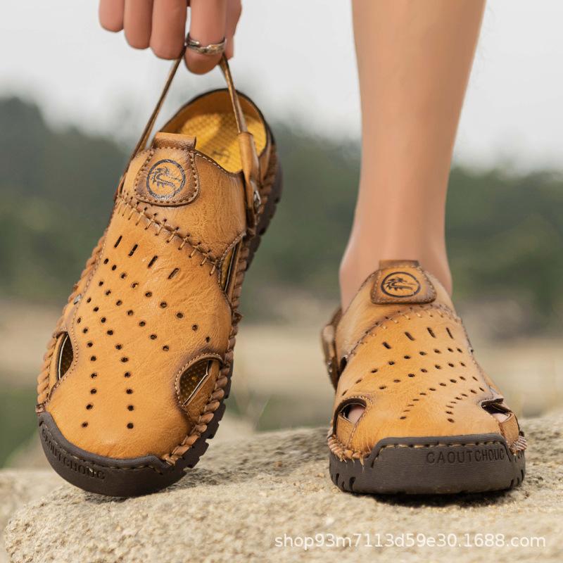 Amazon Summer Men's Large Size Sandals Men's Tide Casual Cool Slippers Men's Shoes Sewn Shoes