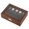 NEWTRY футляр для хранения часов коллекционный футляр для хранения часов футляр для часов на 10 предметов деревянный унисекс с замком цвет орех (Коричневый внутри)