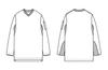 Seven Uniform CU1965-3 Ivory SS V-Neck Long Sleeve T-Shirt
