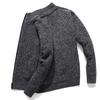 Men's Autumn/Winter Plus Velvet Zipper Knitted Cardigan Jacket with Stand Collar and Solid Color