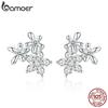 Authentic 925 Sterling Silver Shine Zircon Earring Studs Luminous Gypsophila Star Flower Earrings