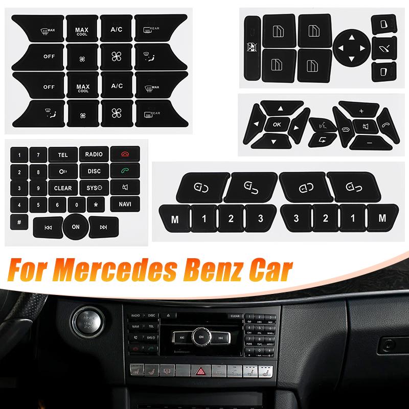 Car Button Repair Sticker Decals For Mercedes Benz C-Class W204 S204 C204 Facelift SLK-Class R172 E-Class W212 Coupe C207