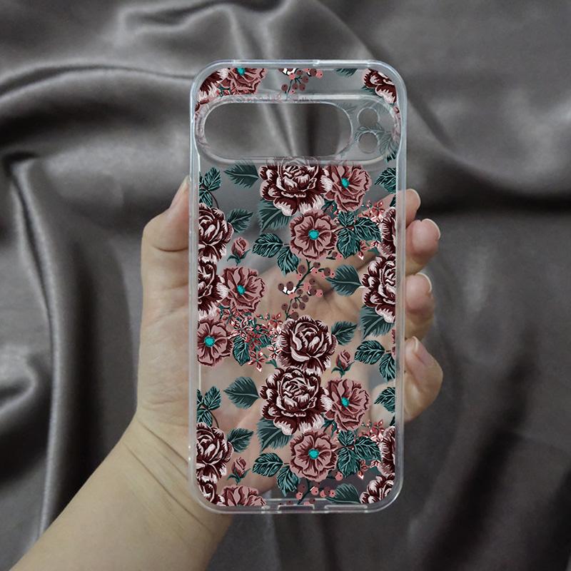 Модный чехол для телефона с цветами, ретро-розой, для Google Pixel 9 Pro XL 8 7 6 Pro Pixel 8A 7A 6A XL 5G, пион, винтажный, мягкий ТПУ