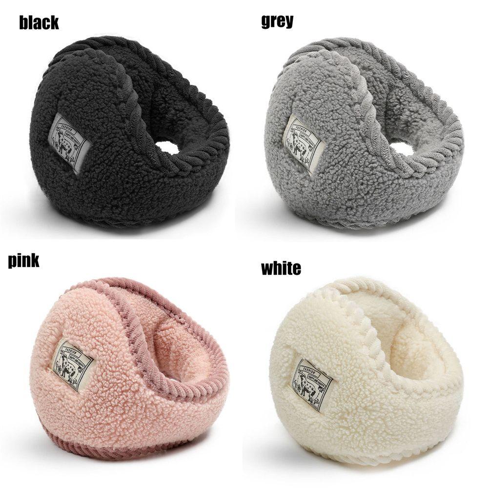 Ветрозащитная зимняя шапка-ушанка однотонная из овечьей шерсти, защита ушей, теплая муфта для ушей, женские наушники