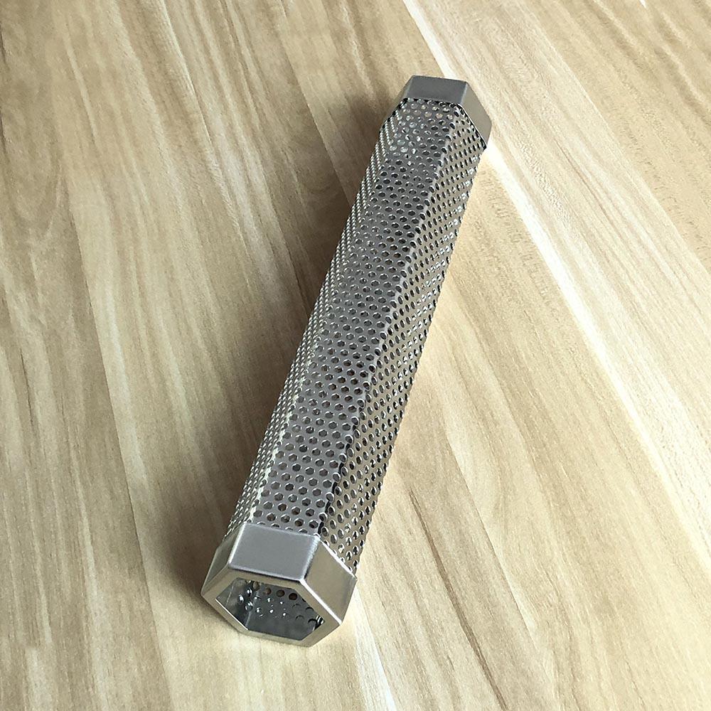 Шестигранная трубка для копчения из нержавеющей стали для барбекю из фруктовой древесины