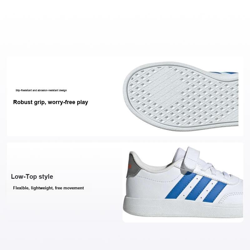 adidas Breaknet 2.0 Удобные Нескользящие Прочные Низкие Детские Кеды для Скейтбординга Детские Кроссовки Белые JI0963