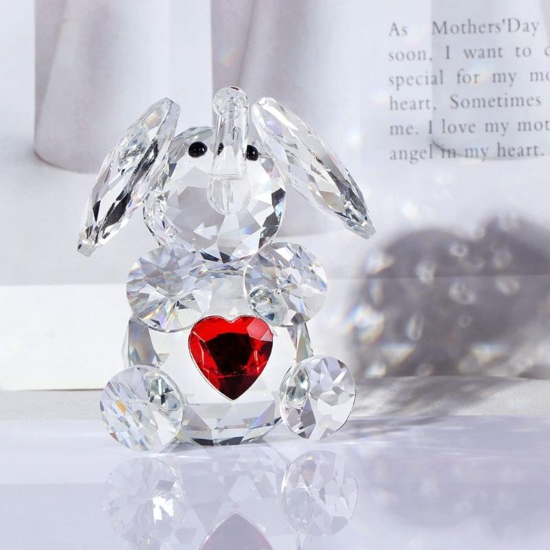 Cute Crystal Elephant Figurines Cut Glass Art Ornament Elephant Statues Animal Collectibles for Home Office Decorations